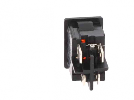Switch rocker snap-in on/off rectangular red DPST 4A/250V IP40